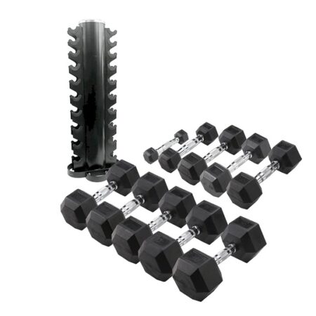 Body-Solid HEXRU Haltère Hexagonale 1 à 50 kg, Vendu par paire